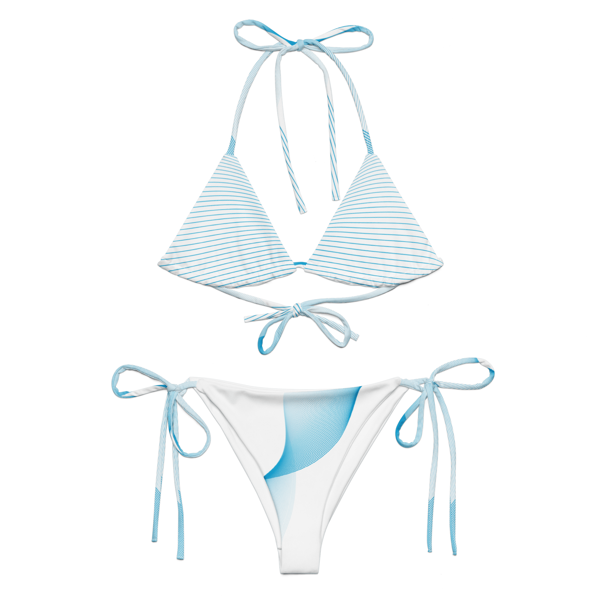 Front side of sexy Create The Atmosphere themed Bikini on a white background.